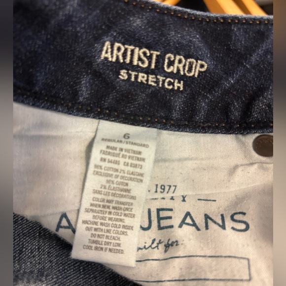 American Eagle Outfitters | Low Rise Artist Crop Stretch Denim Pants | Size 6 - Picture 8 of 8